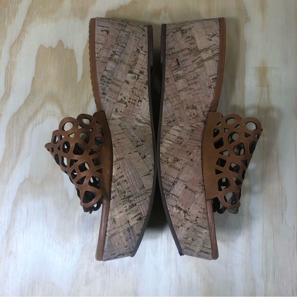 Tory Burch Elaine Wedge Sandals Size 8 - Picture 4 of 9